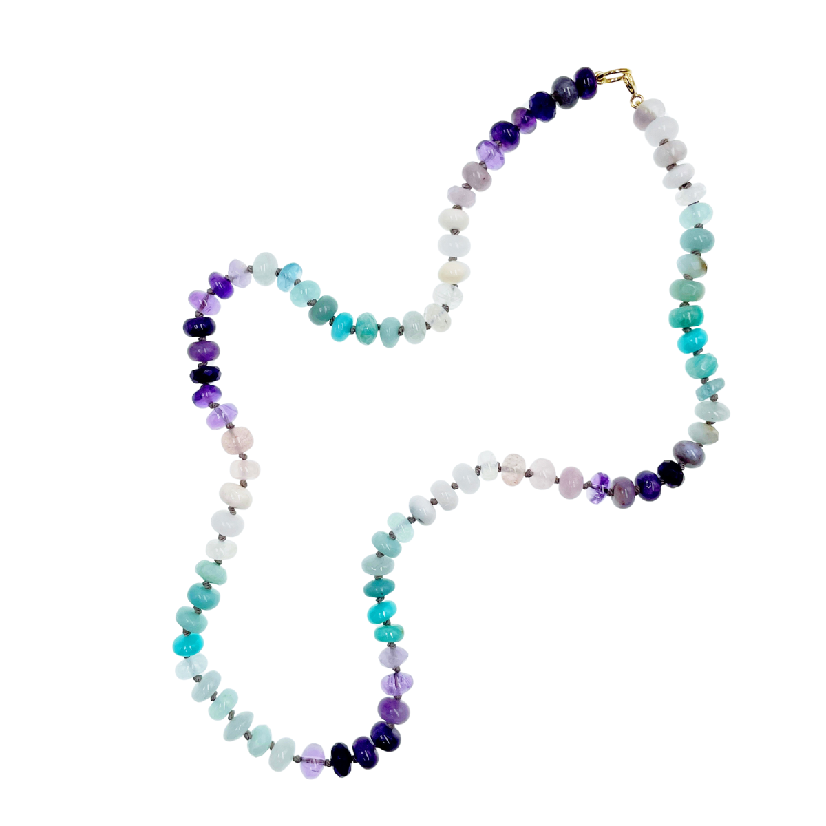 22.25" Violet Sea Gemstone Beaded Necklace