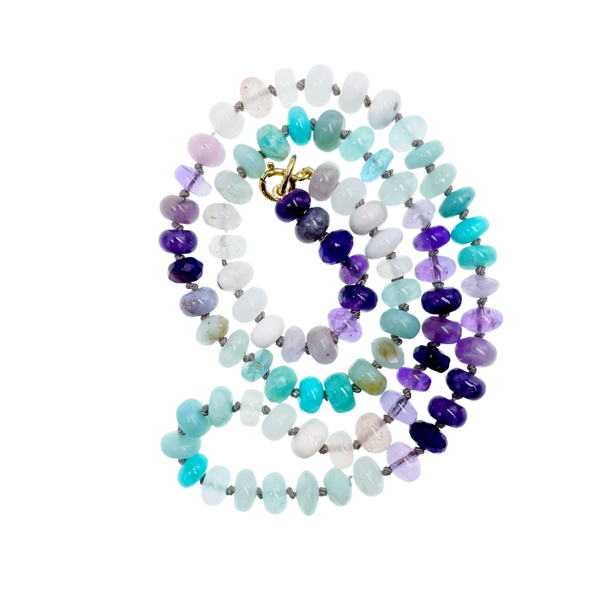 22.25" Violet Sea Gemstone Beaded Necklace