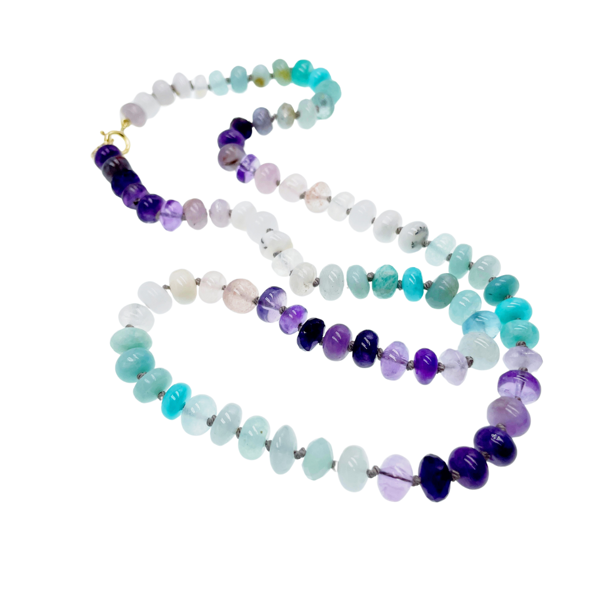22.25" Violet Sea Gemstone Beaded Necklace