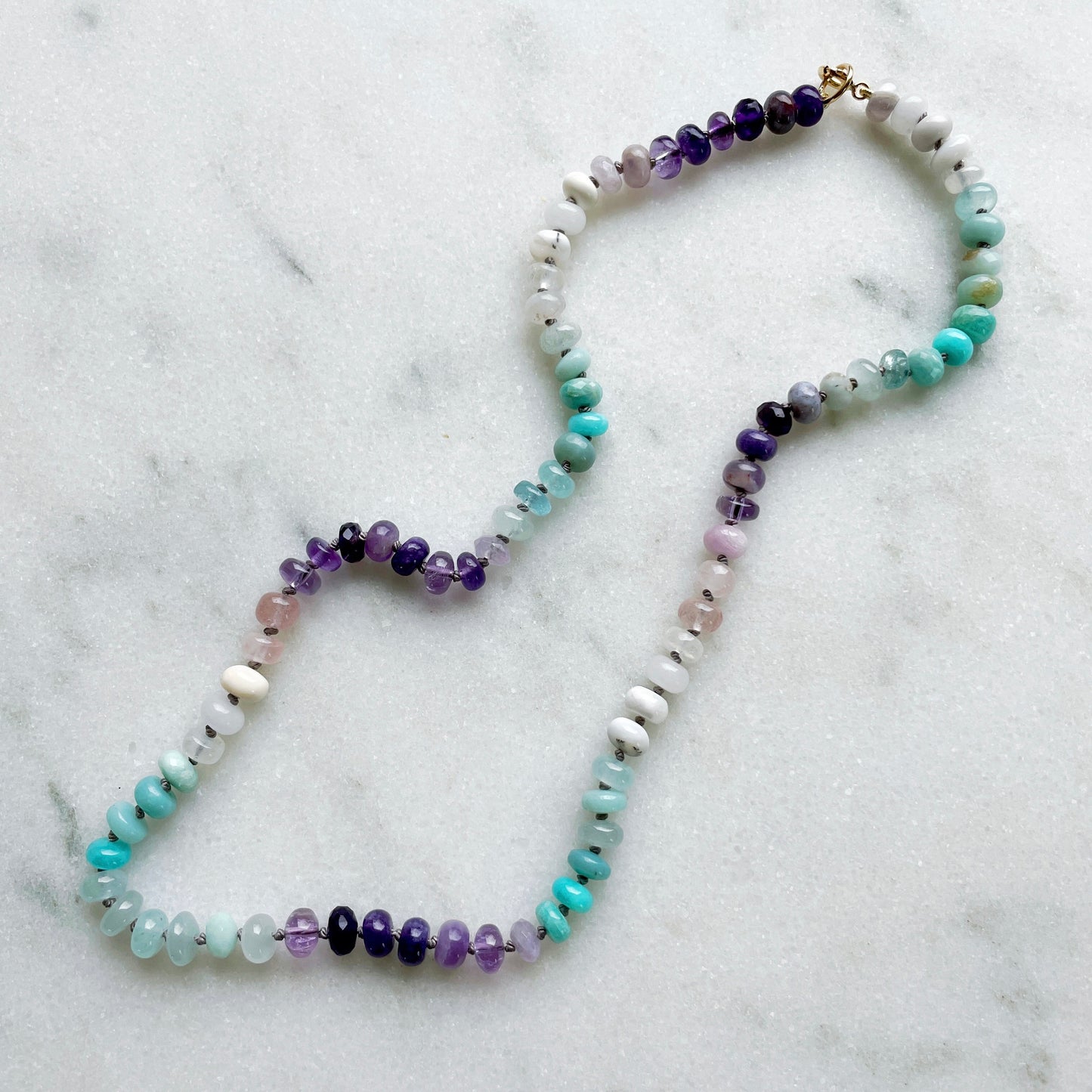 22.25" Violet Sea Gemstone Beaded Necklace