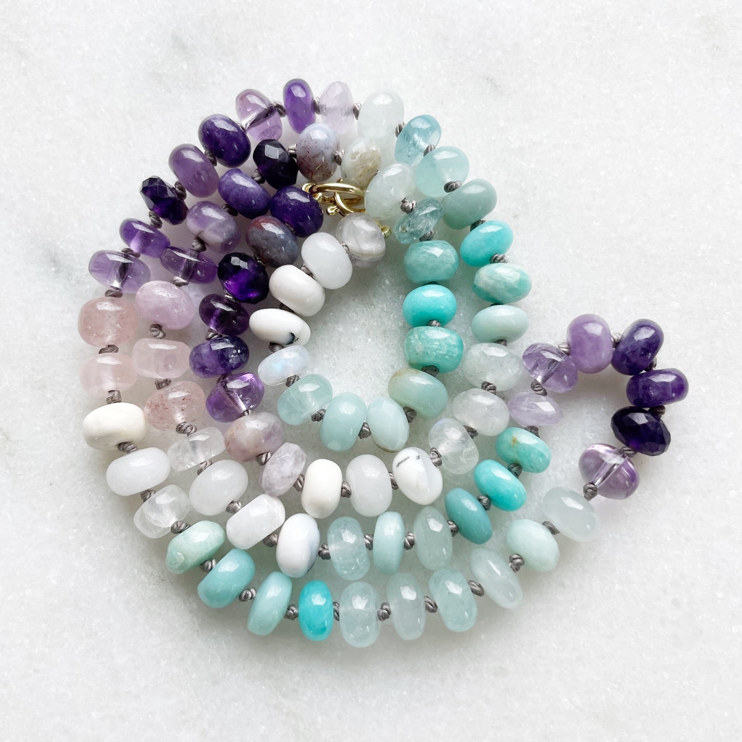 22.25" Violet Sea Gemstone Beaded Necklace