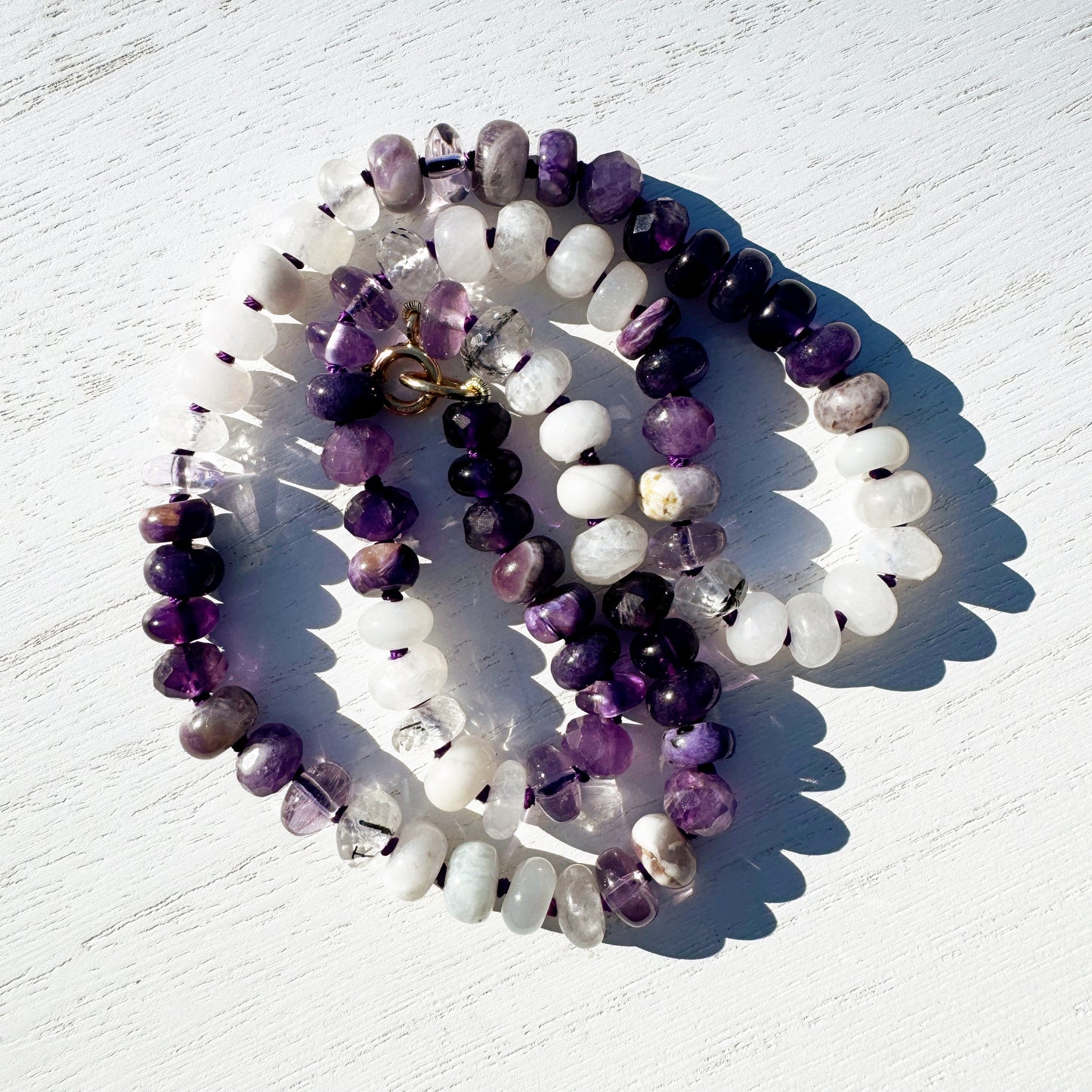 19.5" Violet Snow Beaded Necklace