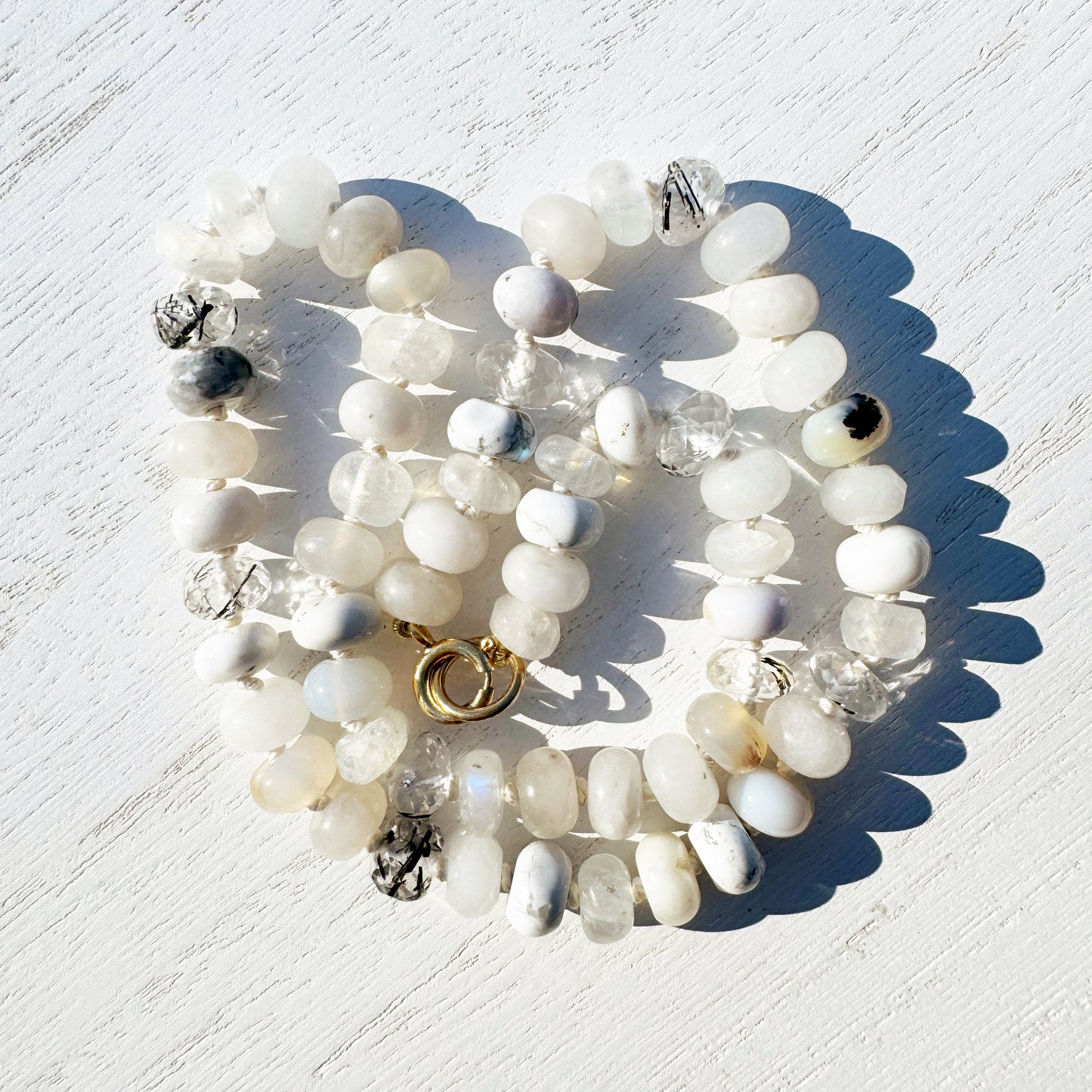 16.25" Snowbank Gemstone Beaded Necklace