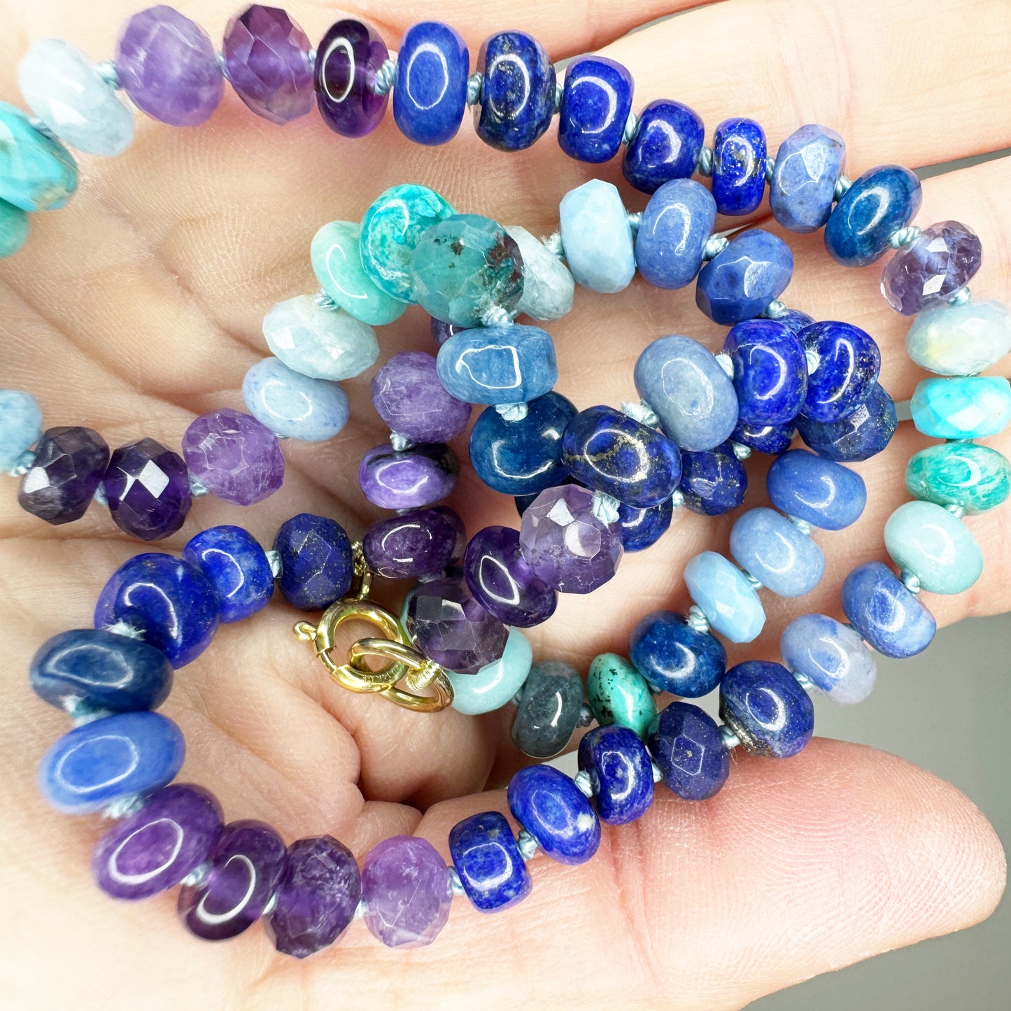 19" Indigo Sea Beaded Necklace