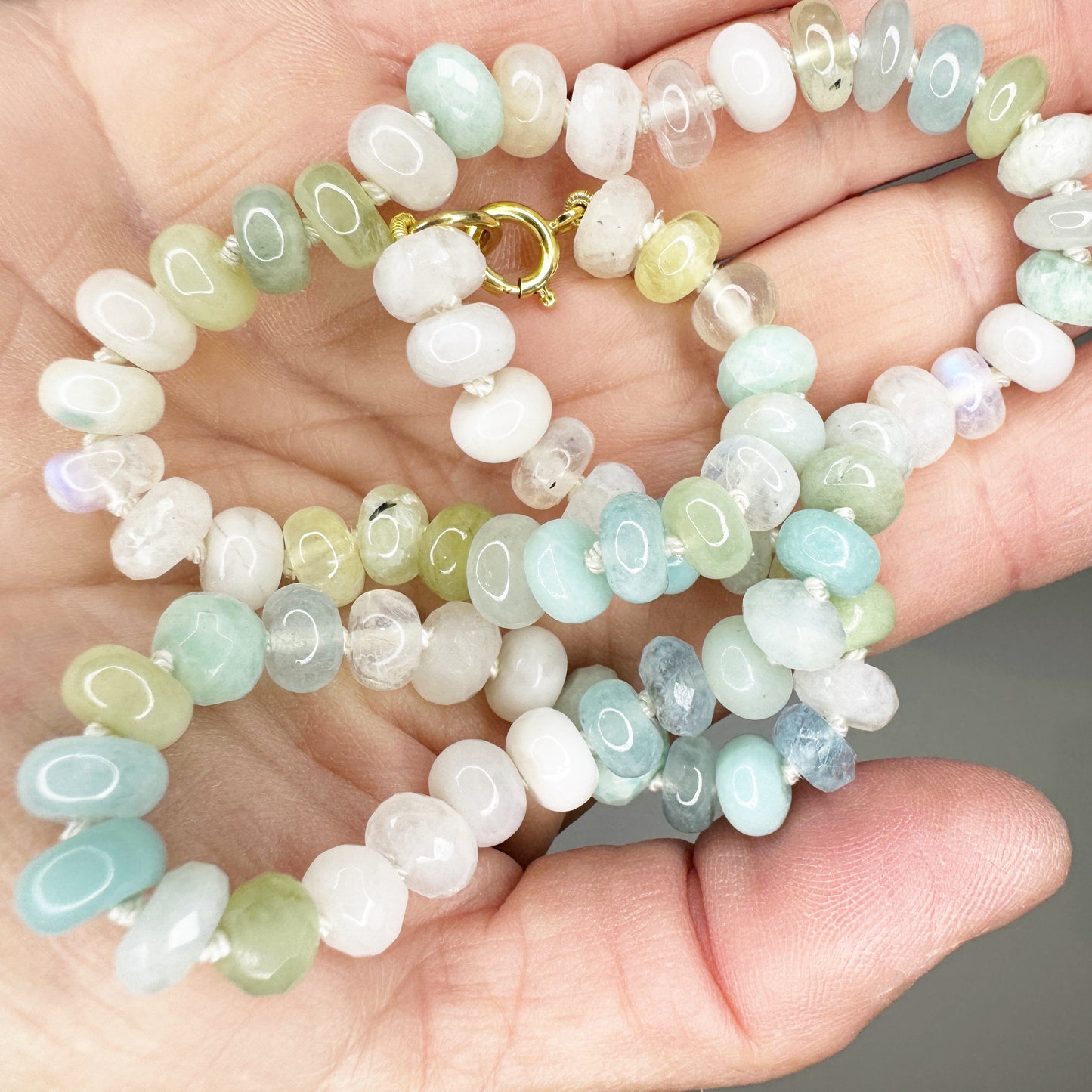 18" Spring Mist Gemstone Beaded Necklace