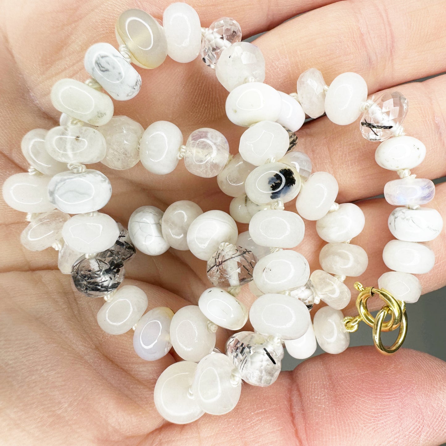 16.25" Snowbank Gemstone Beaded Necklace
