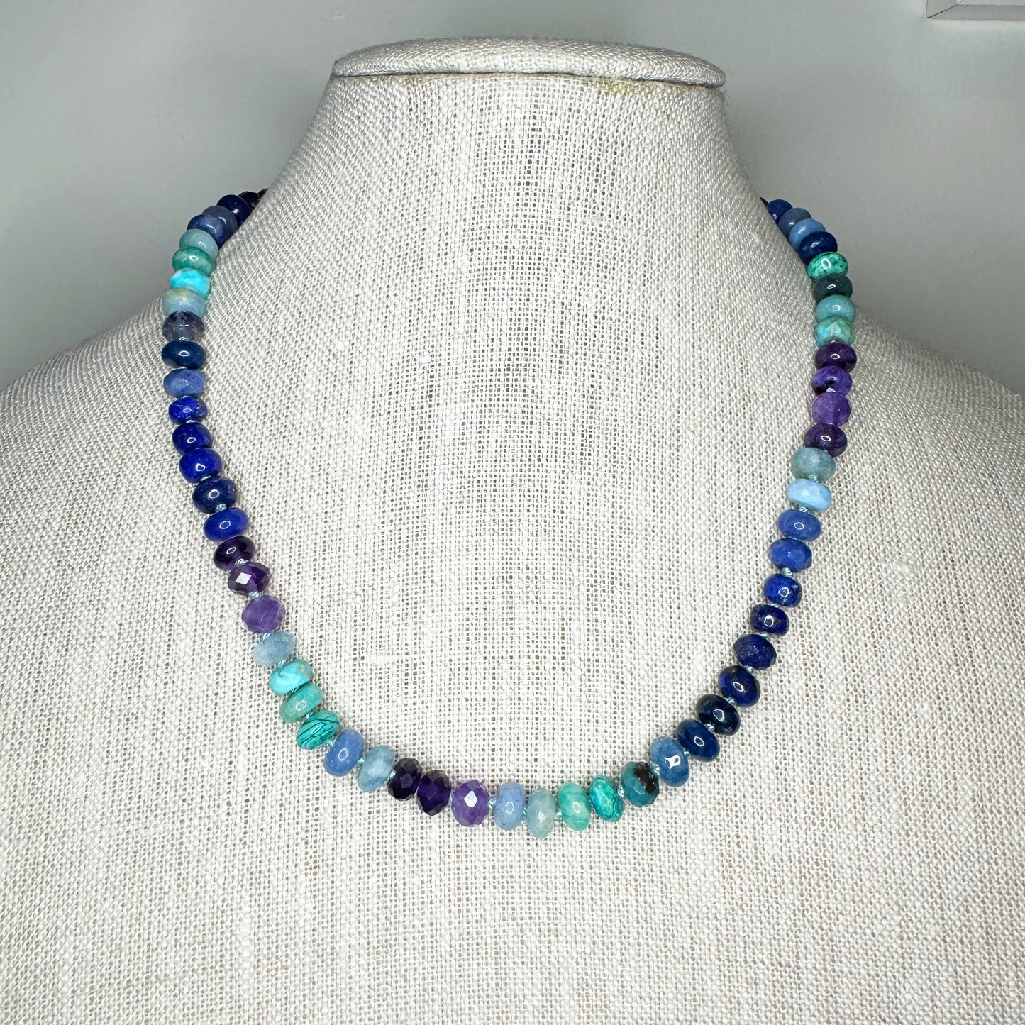 19" Indigo Sea Beaded Necklace