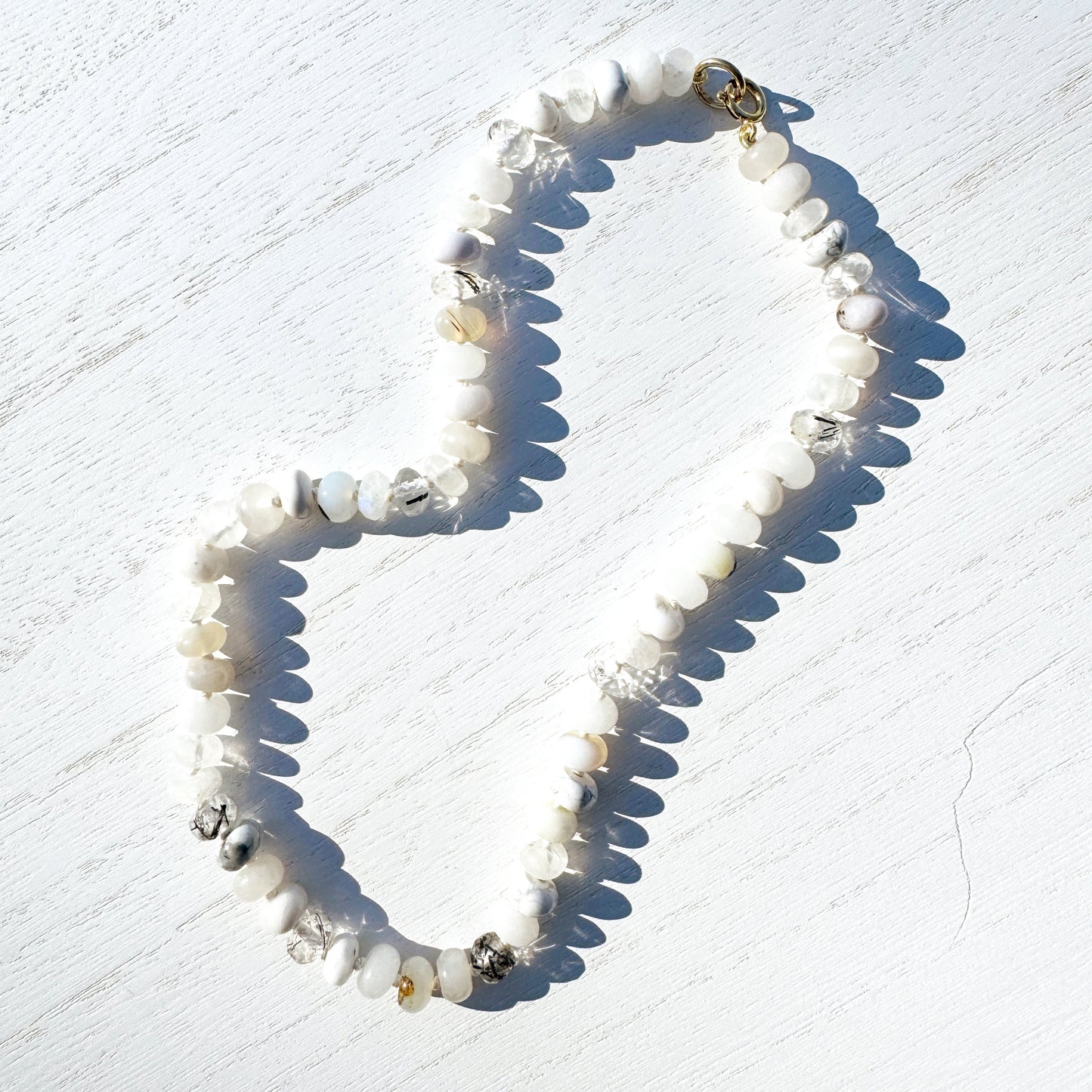 16.25" Snowbank Gemstone Beaded Necklace
