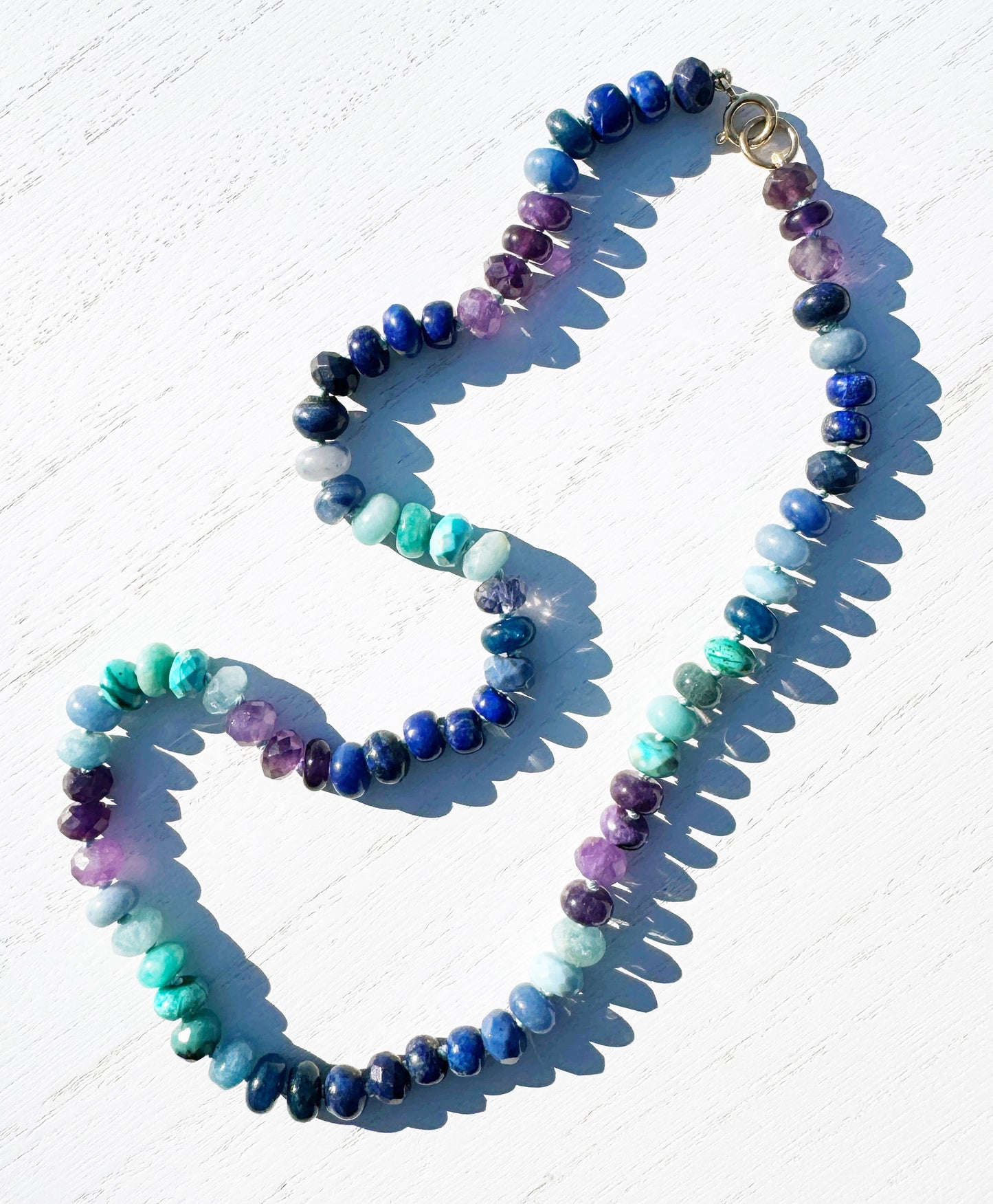 19" Indigo Sea Beaded Necklace