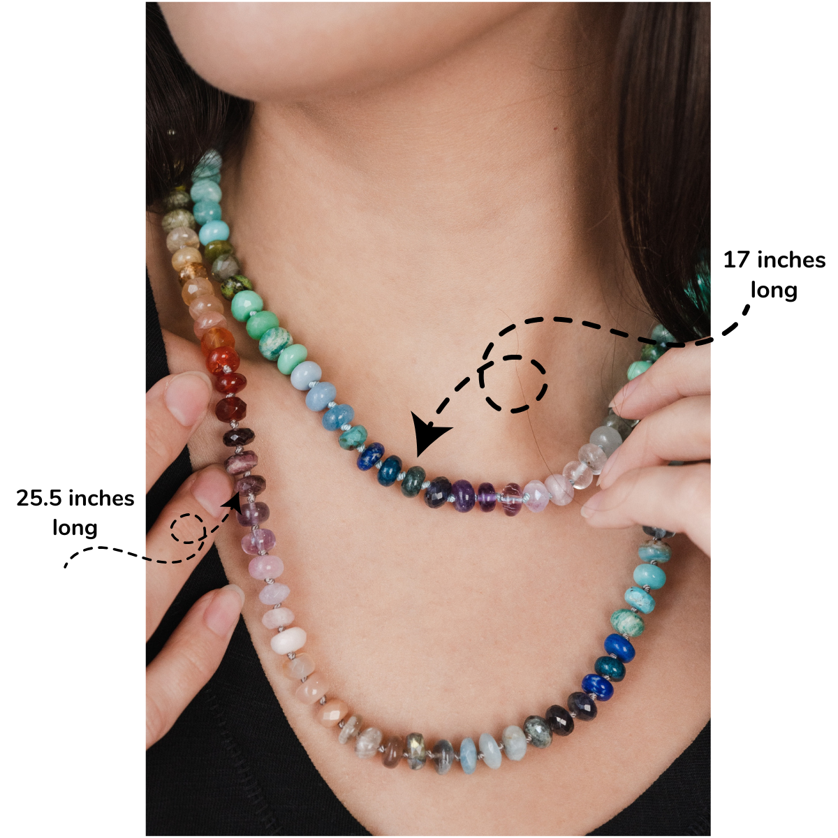 18" Spring Mist Gemstone Beaded Necklace