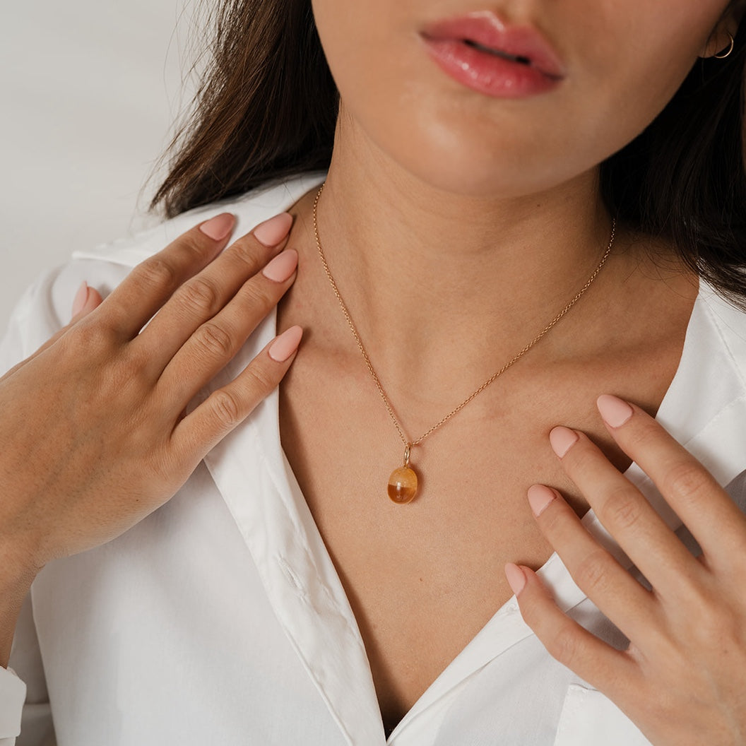 Yellow Buttercup Gemstone Drop Charm