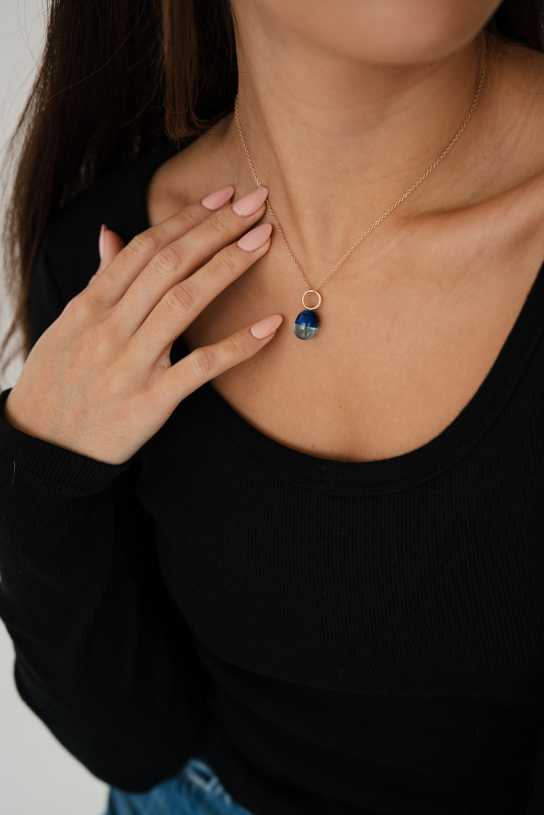 Blue Sky Gemstone Drop Charm