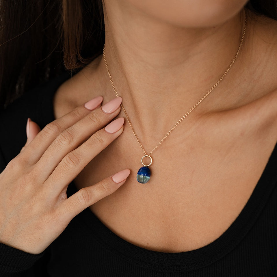 Blue Sky Gemstone Drop Charm