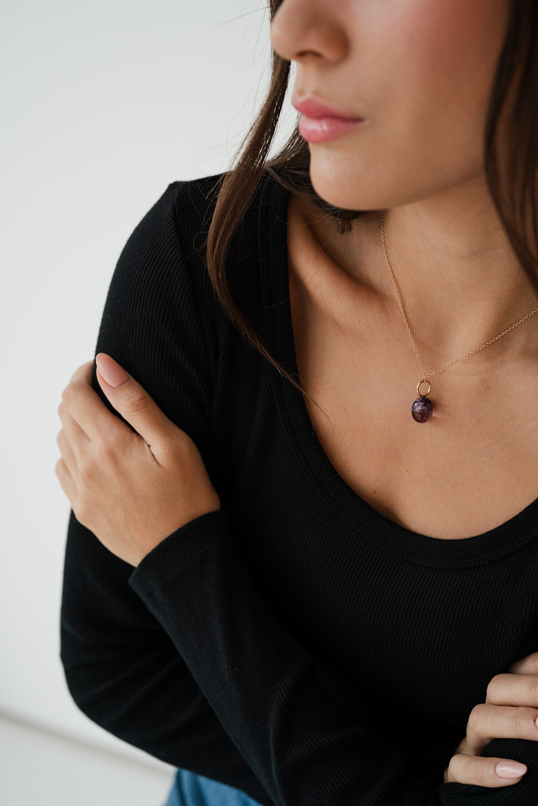 Purple Emperor Gemstone Drop Charm