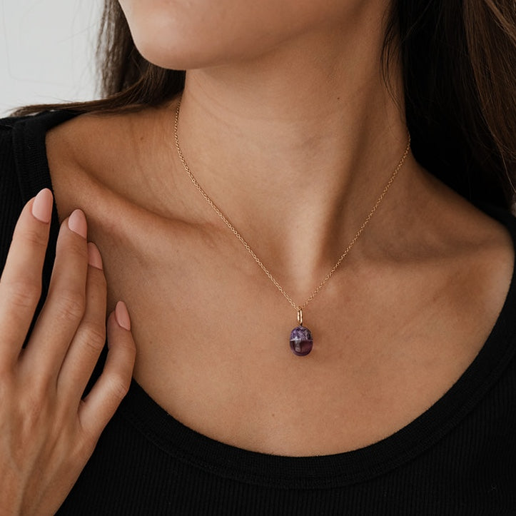 Purple Emperor Gemstone Drop Charm