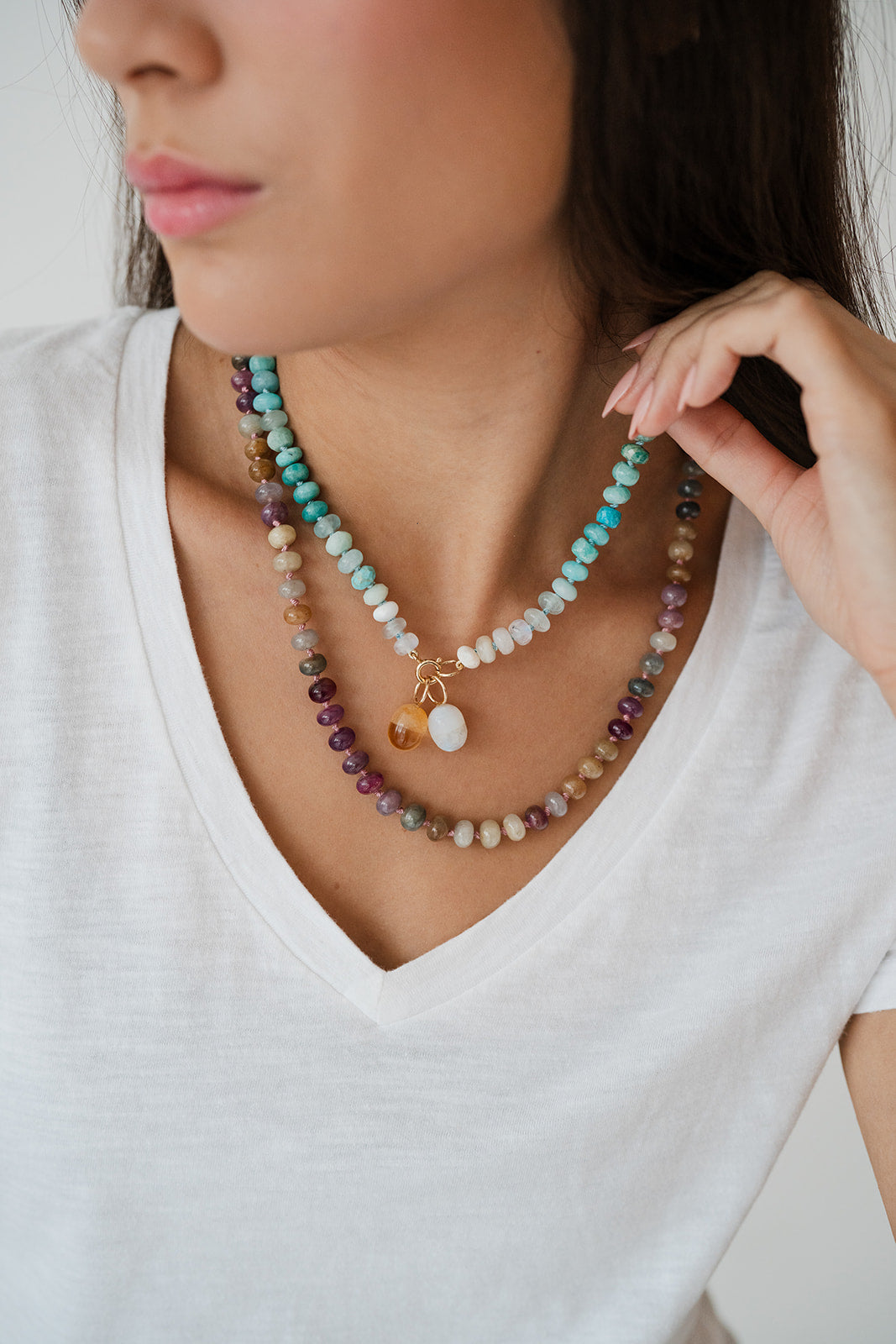 Blue Sky Gemstone Drop Charm