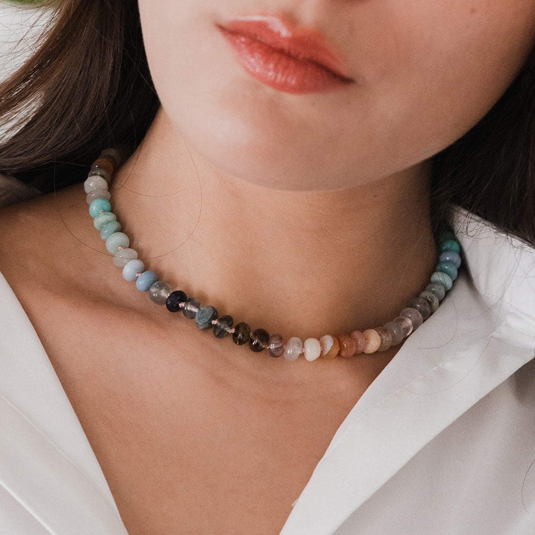 17" Surfside Gemstone Beaded Necklace
