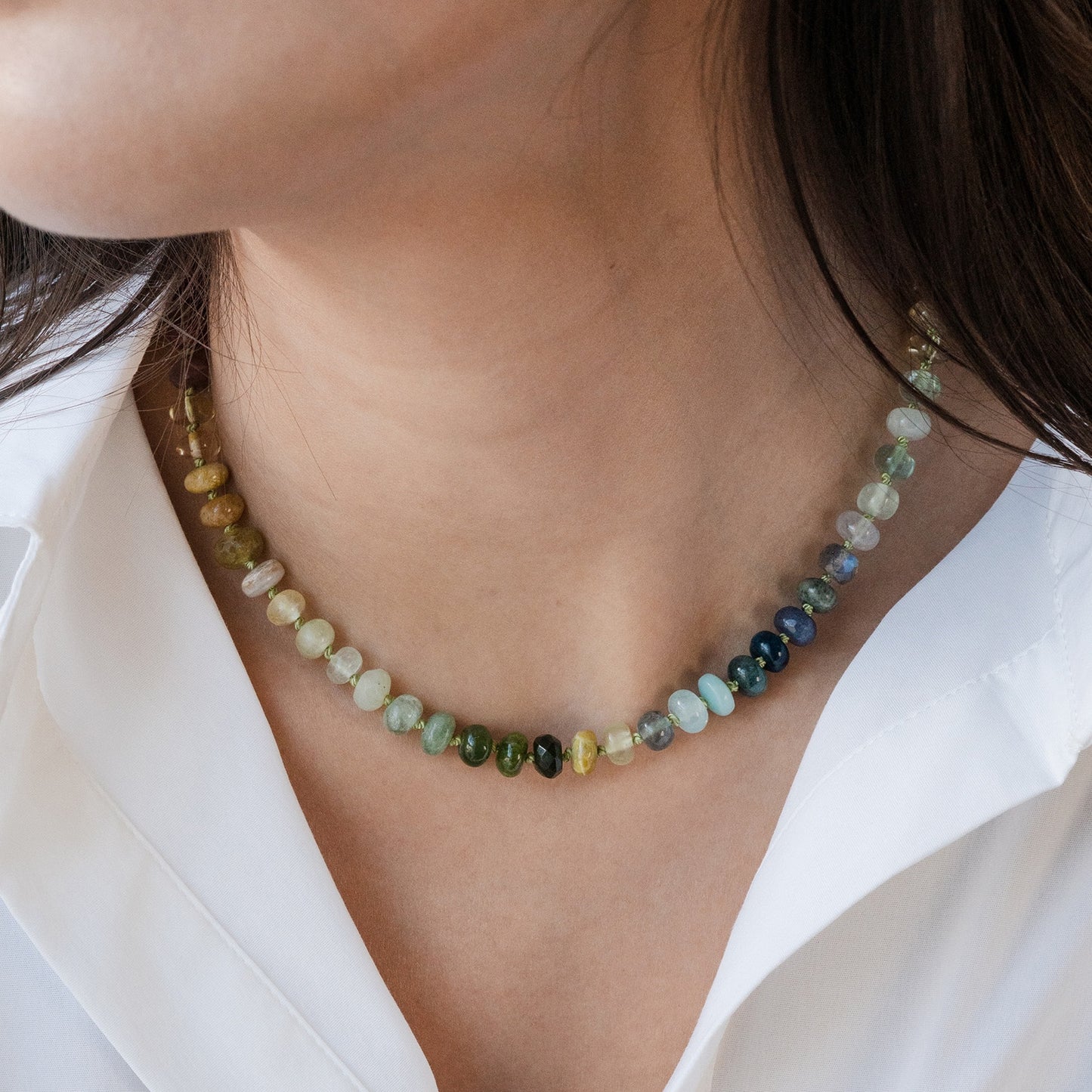 17" Riverbank Gemstone Beaded Necklace