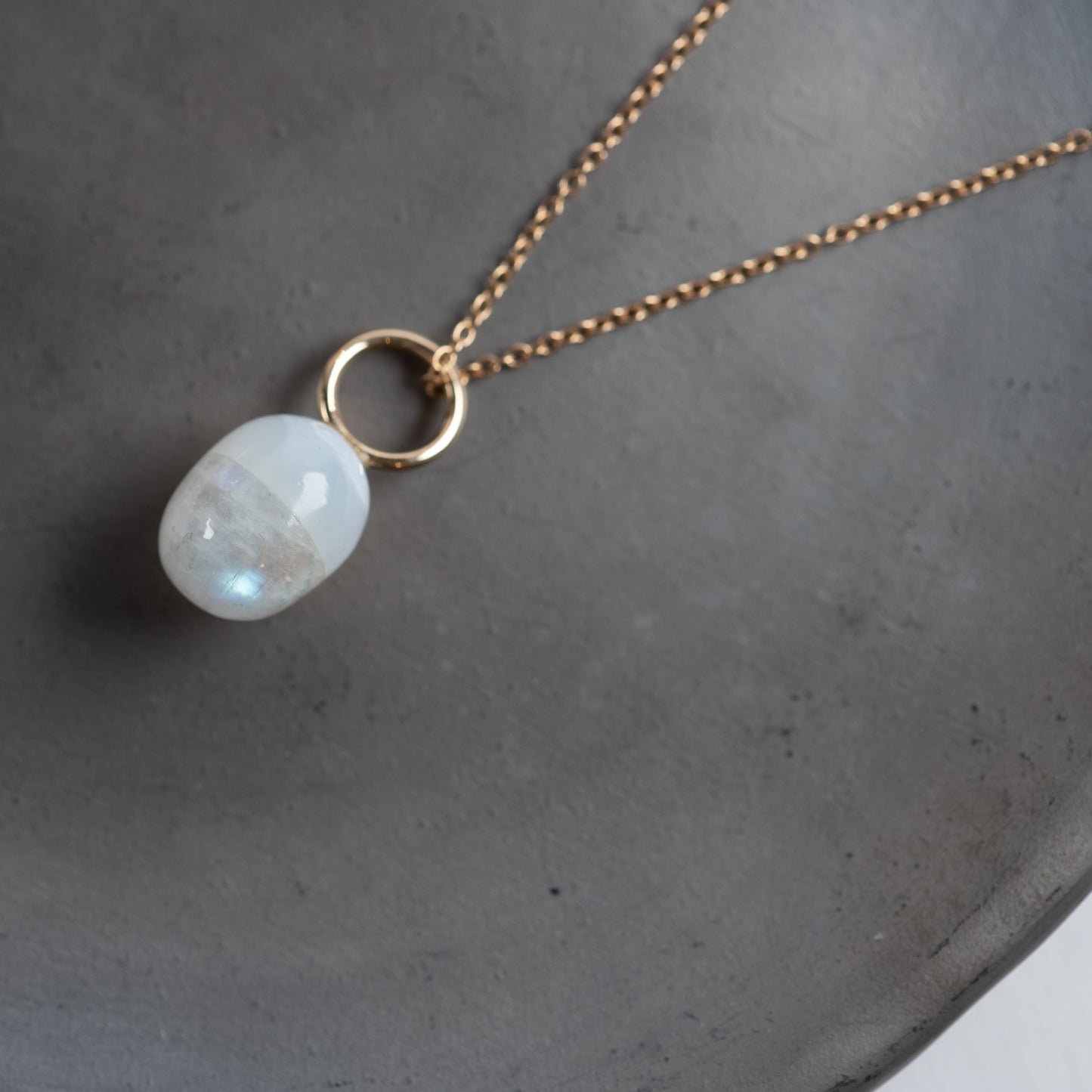 White Frost Gemstone Drop Charm