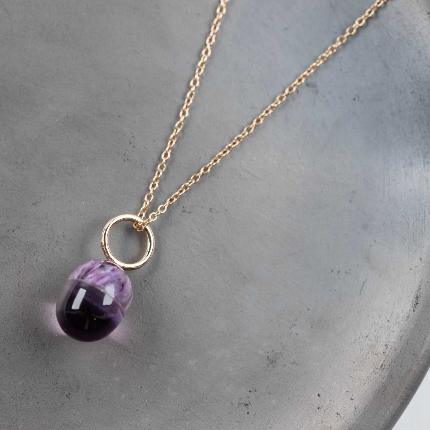 Purple Emperor Gemstone Drop Charm