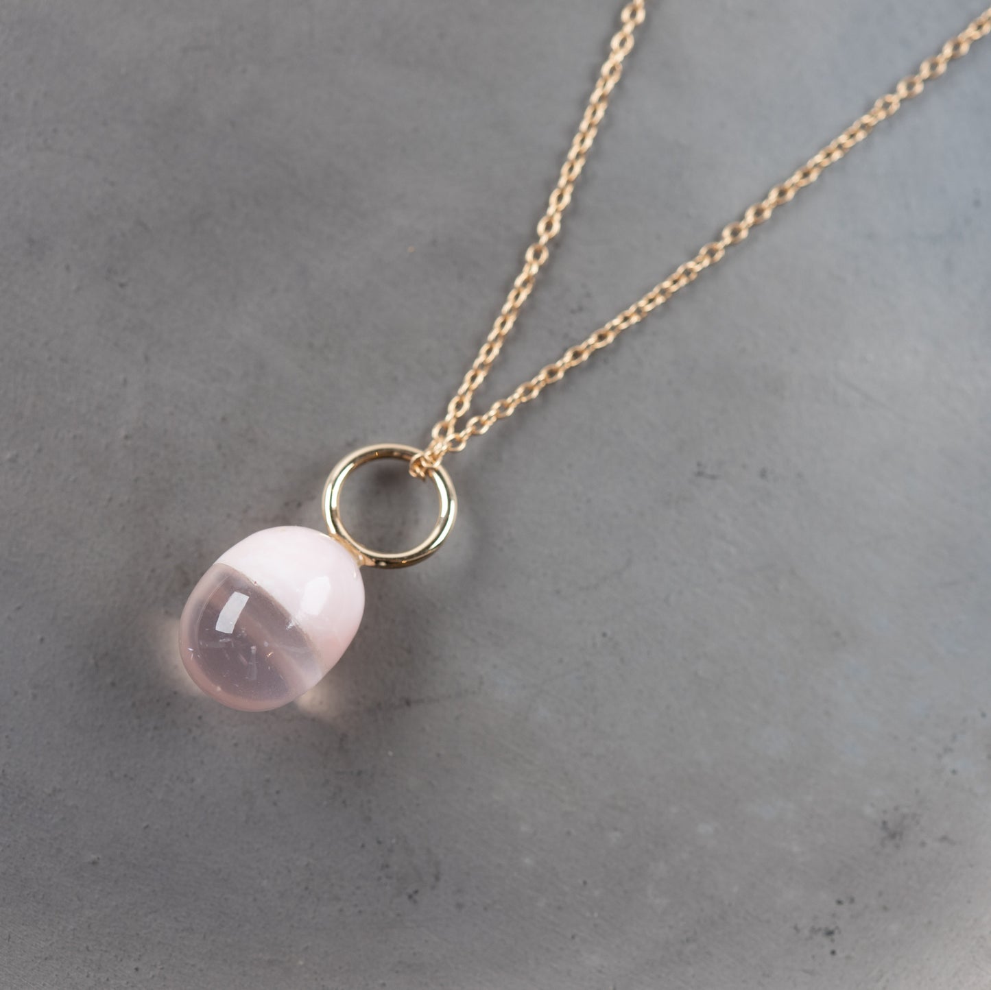 Pink Moon Gemstone Drop Charm