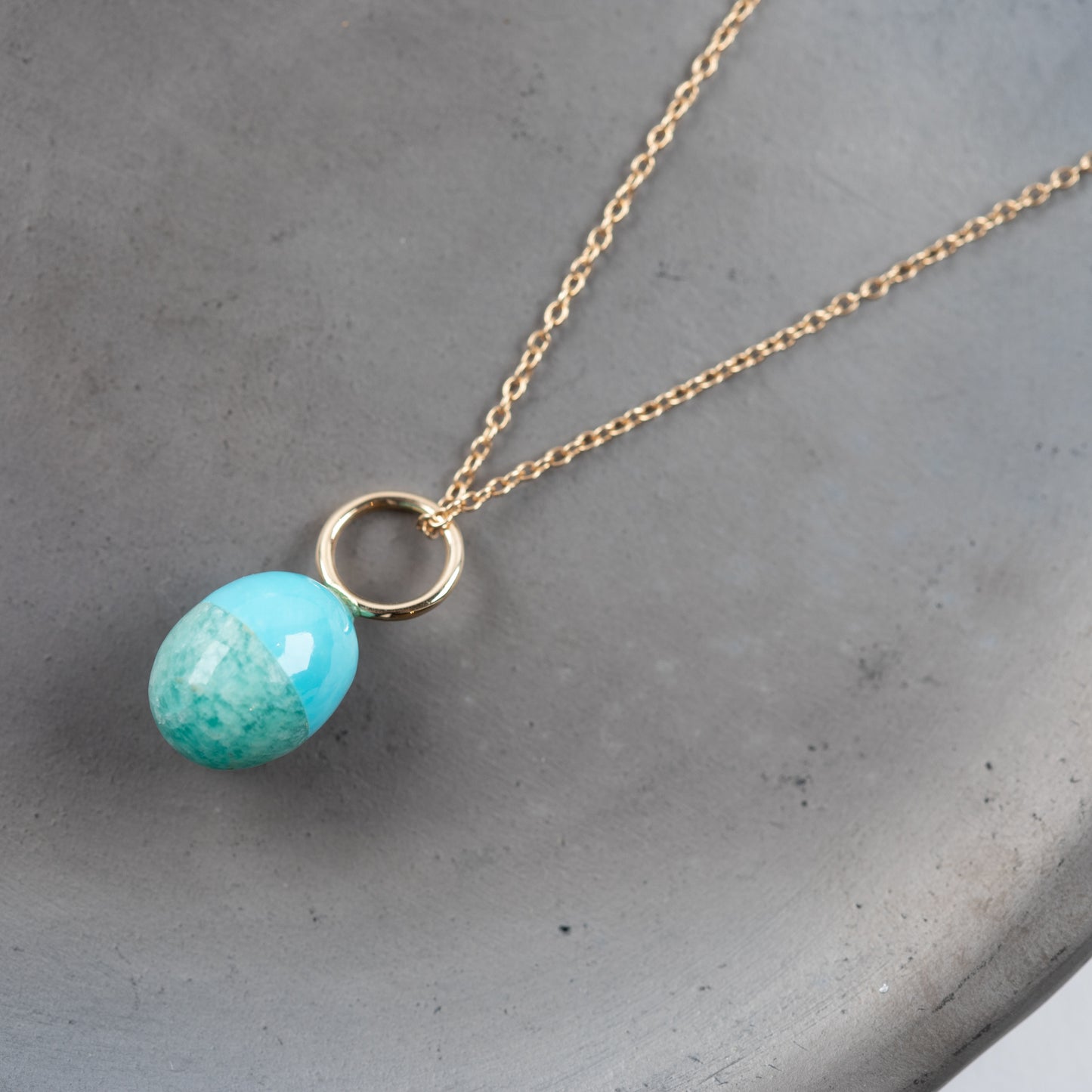 Turquoise Sea Gemstone Drop Charm