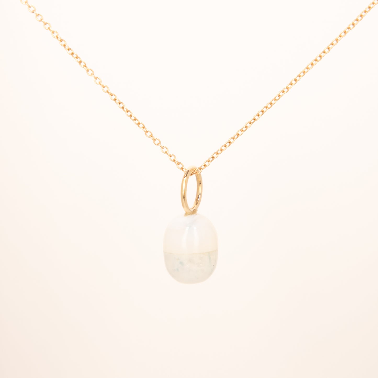White Frost Gemstone Drop Charm