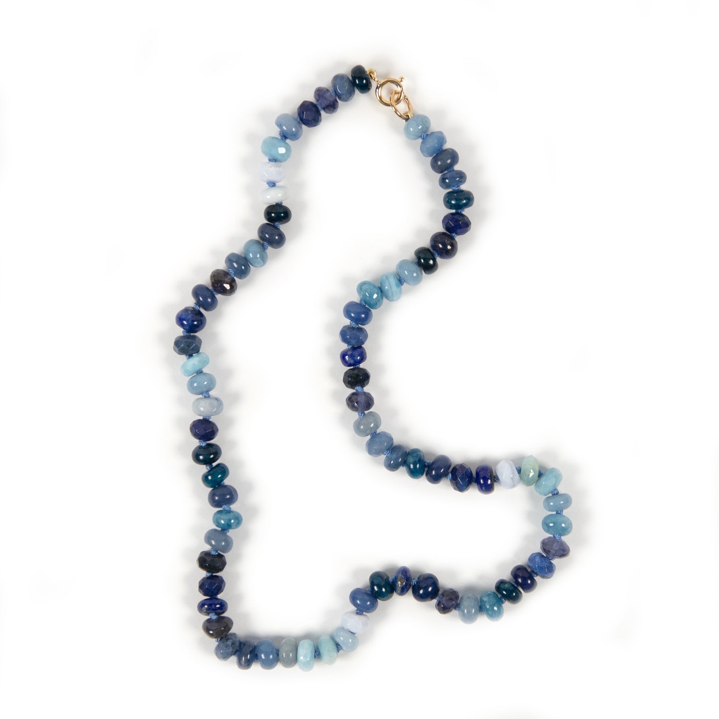 19 inch Deep Ocean Gemstone Beaded Necklace