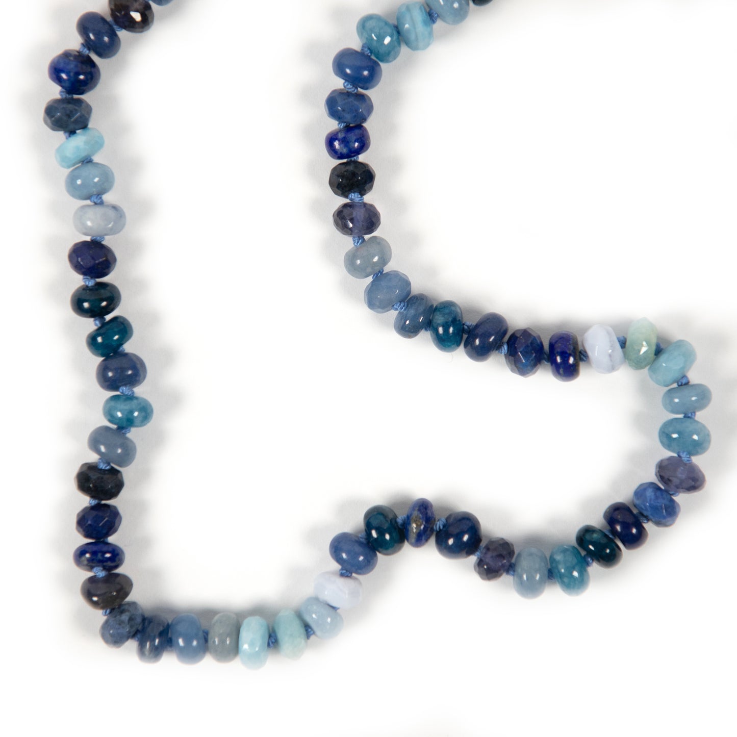 19 inch Deep Ocean Gemstone Beaded Necklace