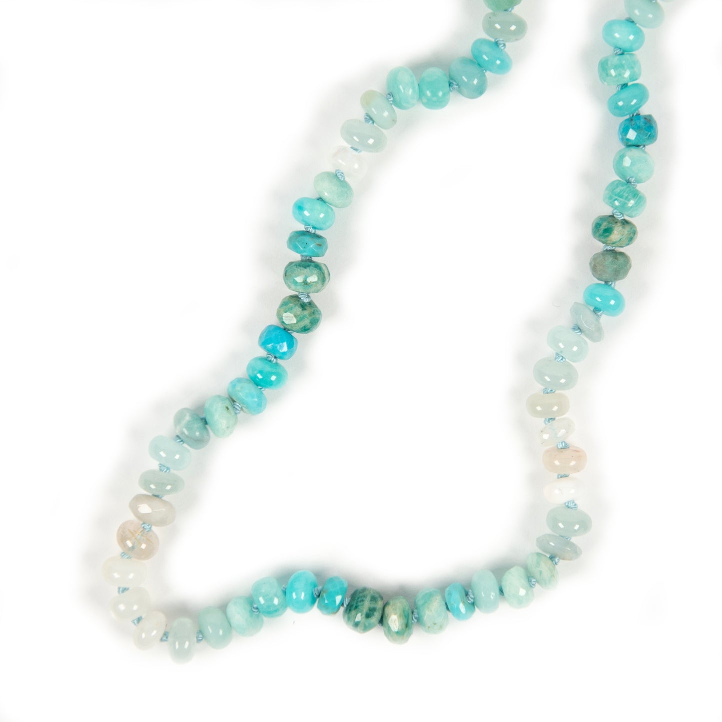 19 inch Caribbean Lake Gemstone Beaded Necklace