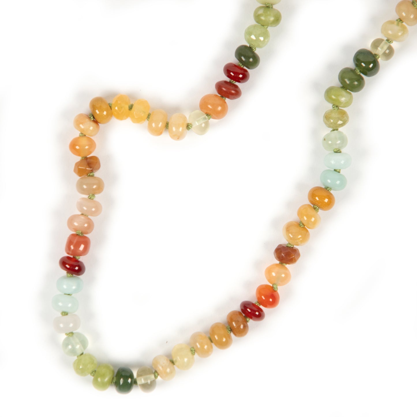 19 inch Yellow Sunflower Gemstone Beaded Necklace