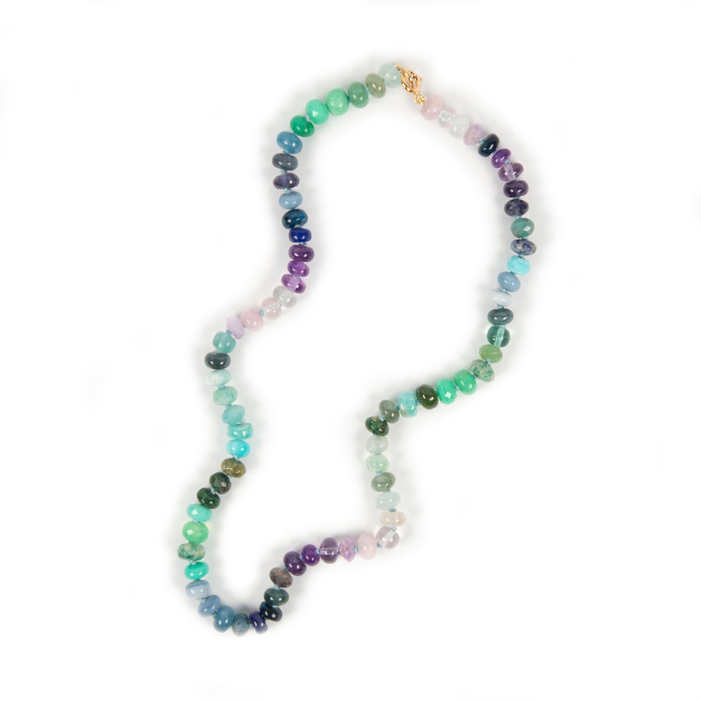 19 inch Jungle Sky Gemstone Beaded Necklace