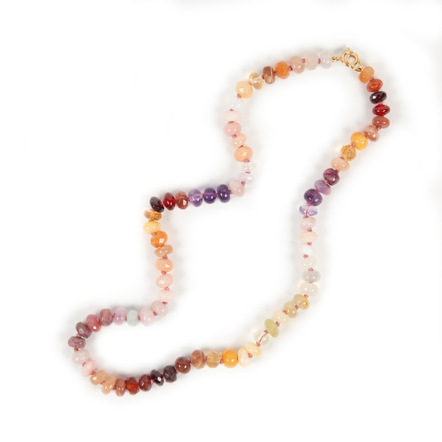 19 inch Autumn Sunset Gemstone Beaded Necklace