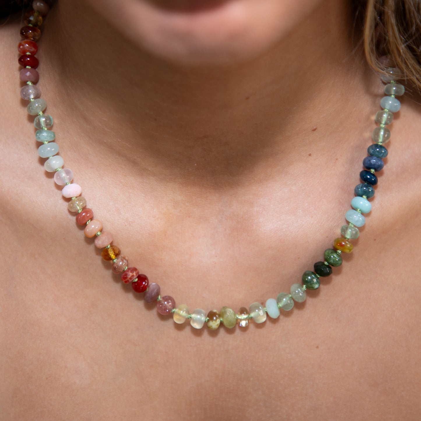 19 inch Riverbank Gemstone Beaded Necklace