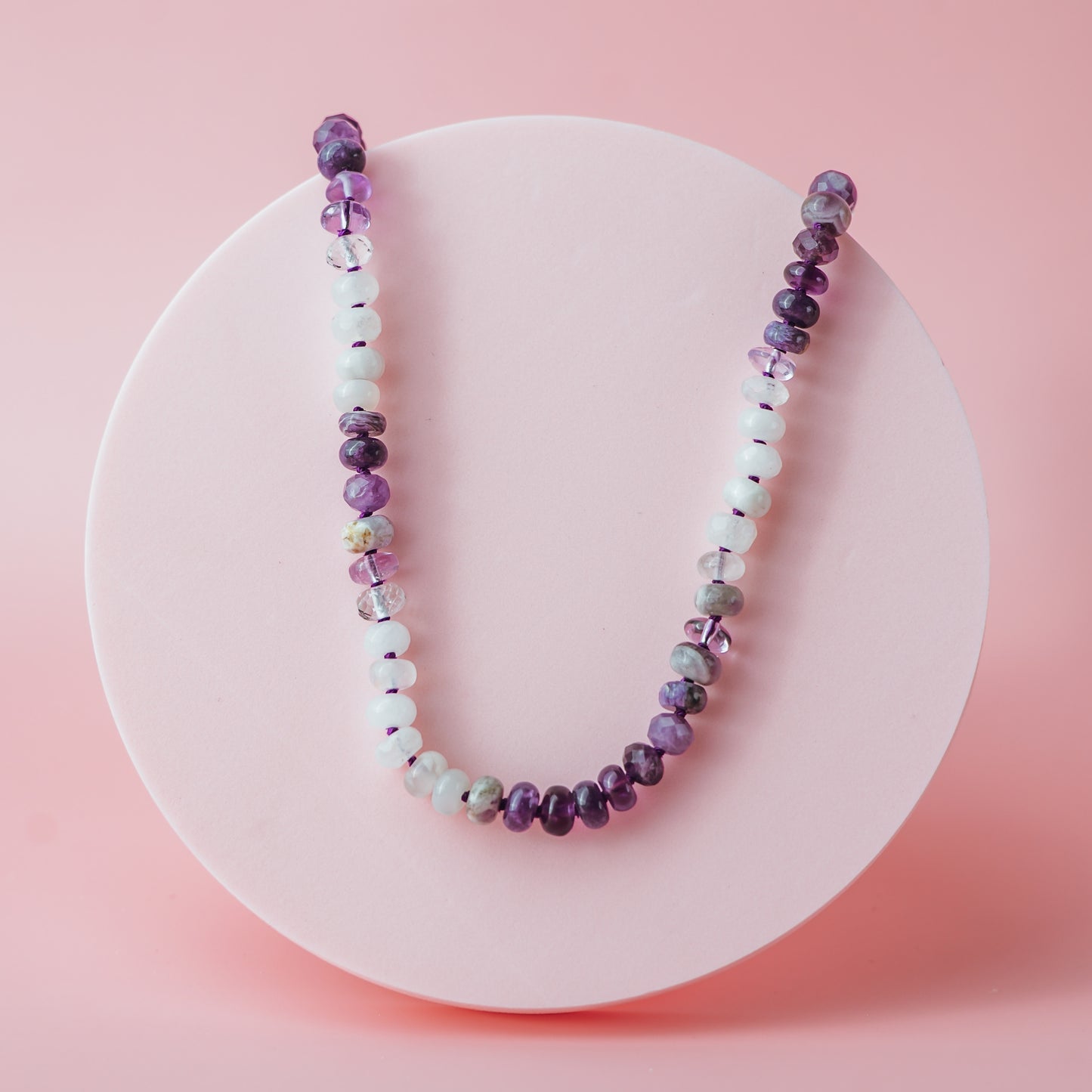 19.5" Violet Snow Beaded Necklace