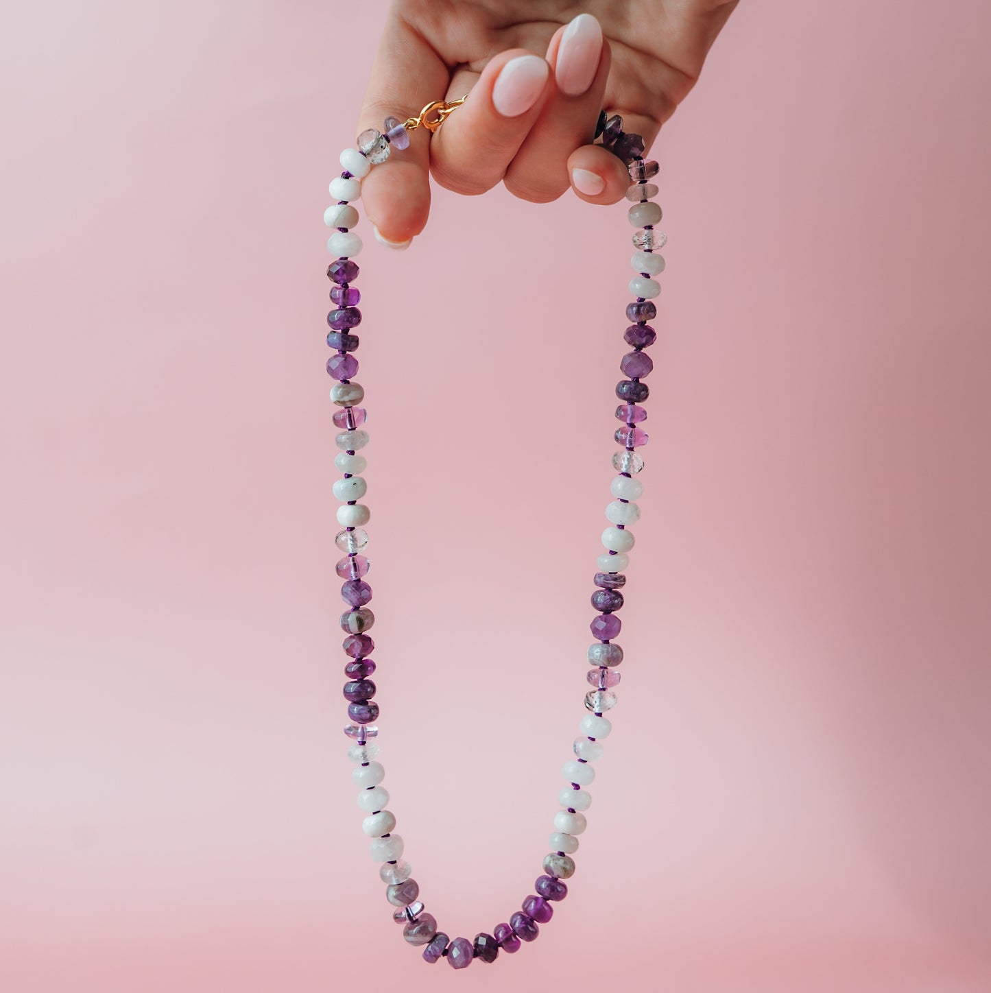 19.5" Violet Snow Beaded Necklace