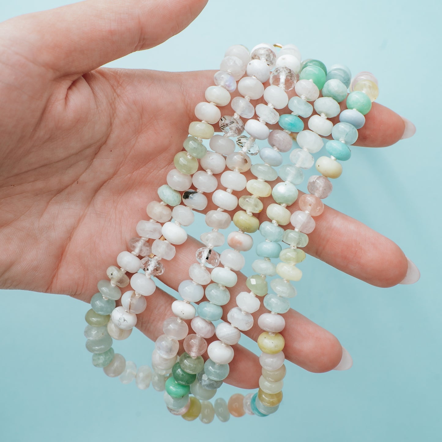 18" Spring Mist Gemstone Beaded Necklace