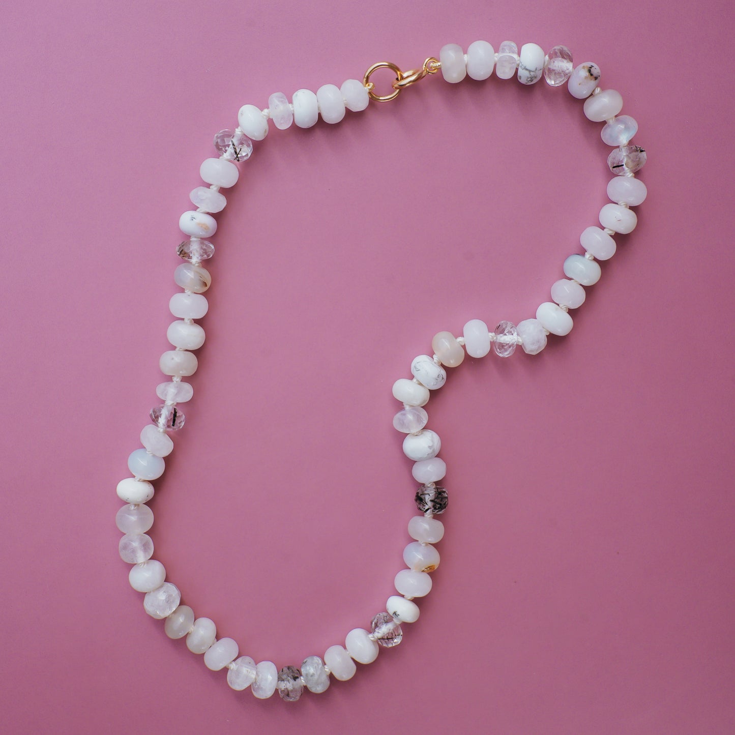 16.25" Snowbank Gemstone Beaded Necklace