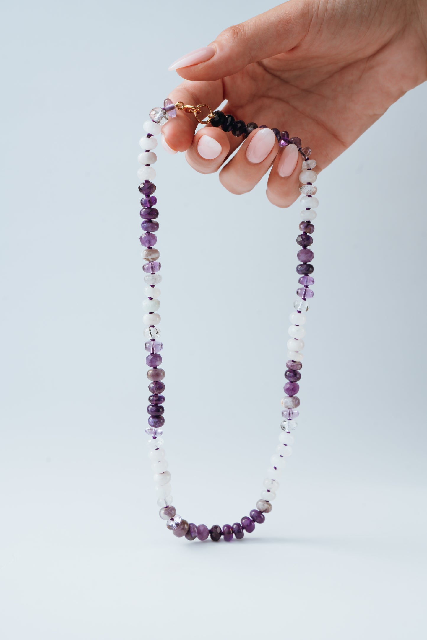 19.5" Violet Snow Beaded Necklace