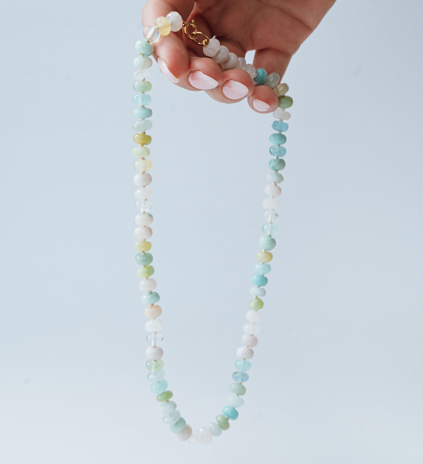 18" Spring Mist Gemstone Beaded Necklace
