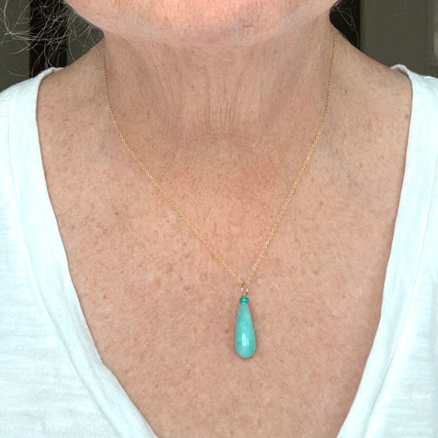 Amazonite and Opal Gemstone Charm