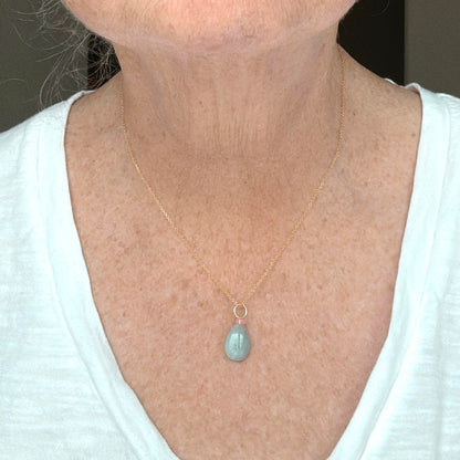 Aquamarine and Opal Gemstone Charm