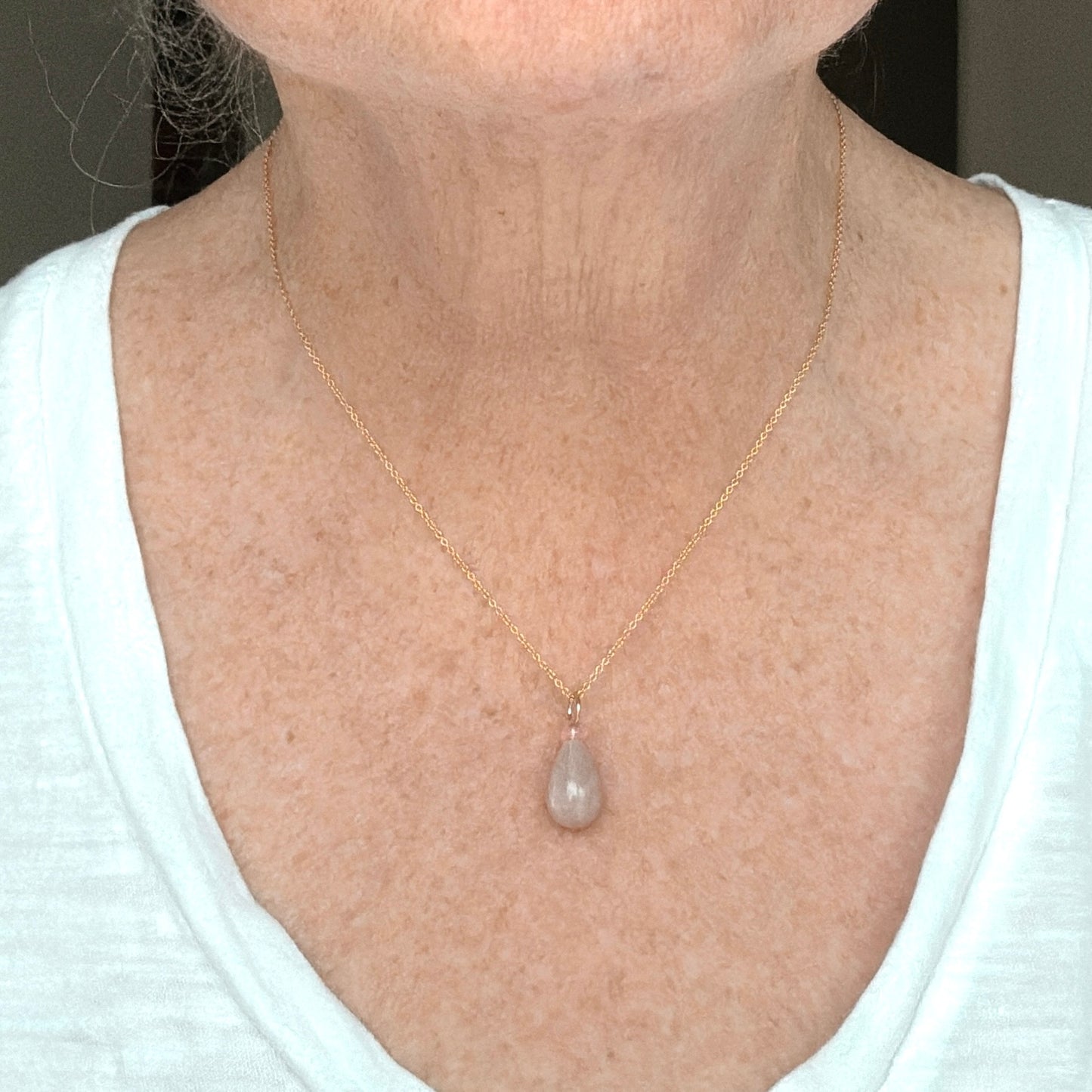 Pink Moonstone and Opal Gemstone Charm