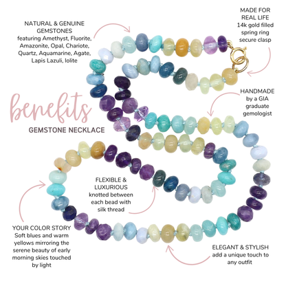 Sky Glow Gemstone Beaded Necklace