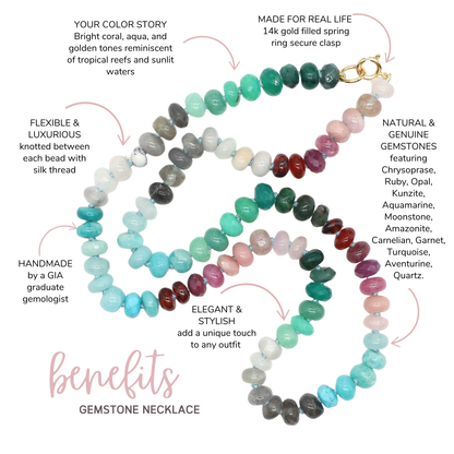 Coral Sea Gemstone Beaded Necklace