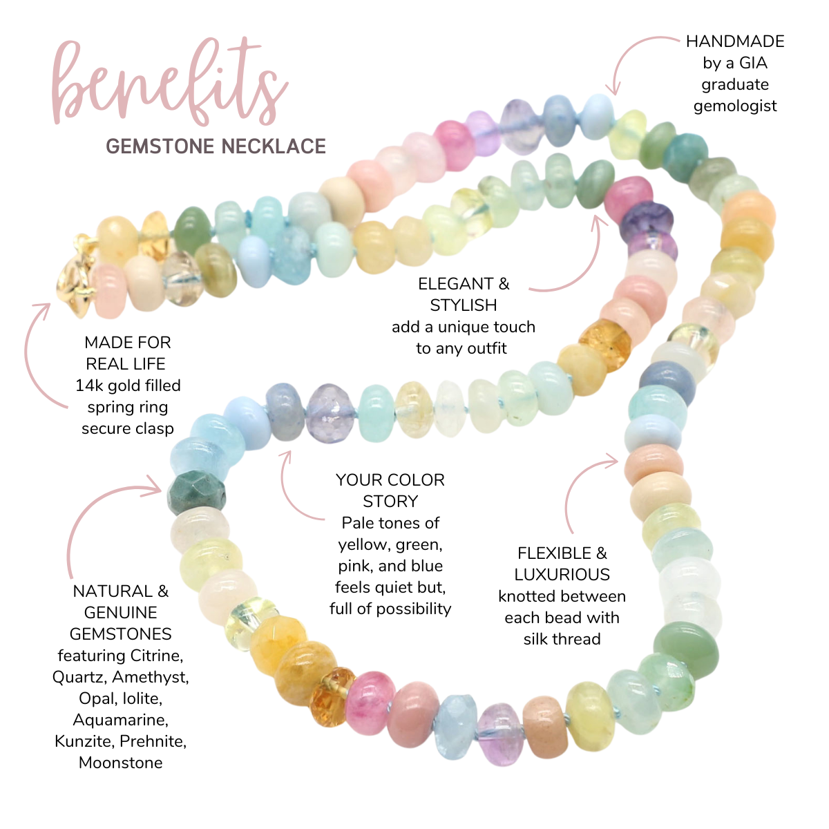 Early Dawn Gemstone Beaded Necklace