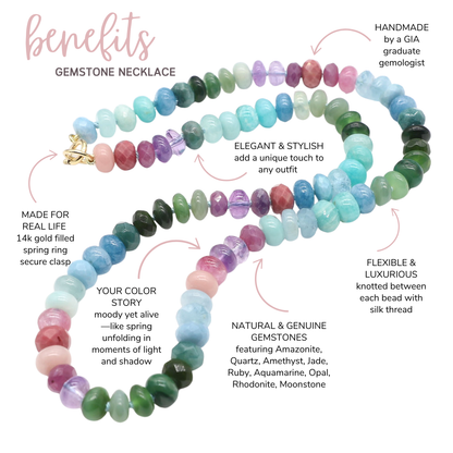Spring Shadows Gemstone Beaded Necklace