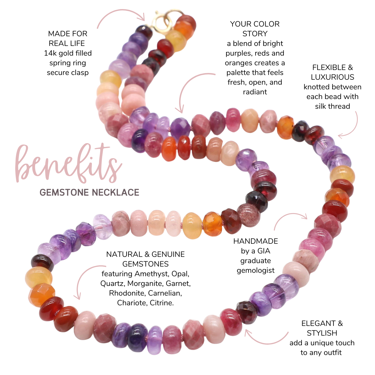 Evening Sky Gemstone Beaded Necklace