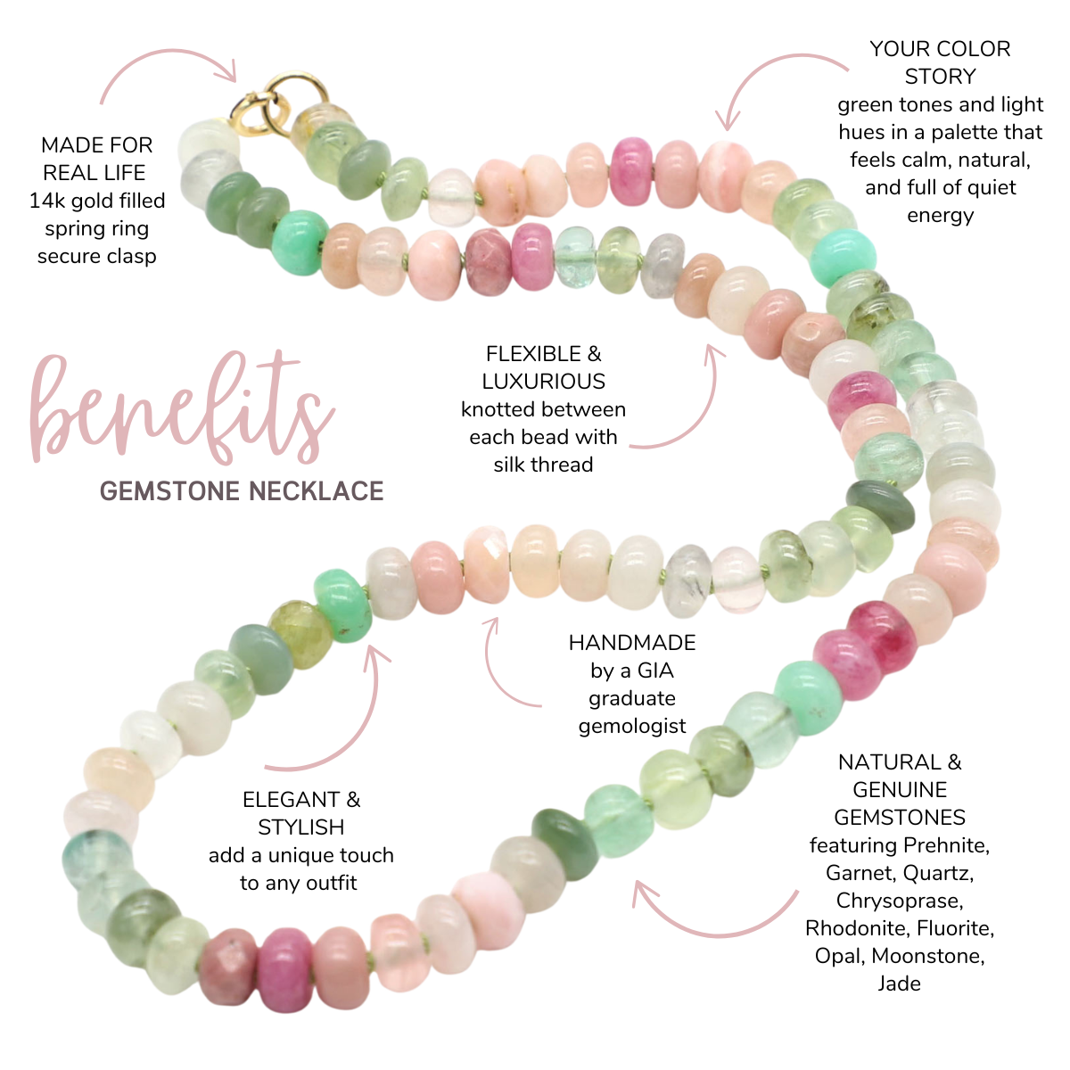 Spring Buds Gemstone Beaded Necklace