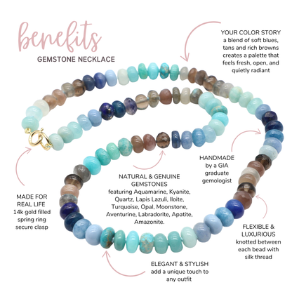 Sky Burst Gemstone Beaded Necklace—Water Element for Cancer, Scorpio and Pisces